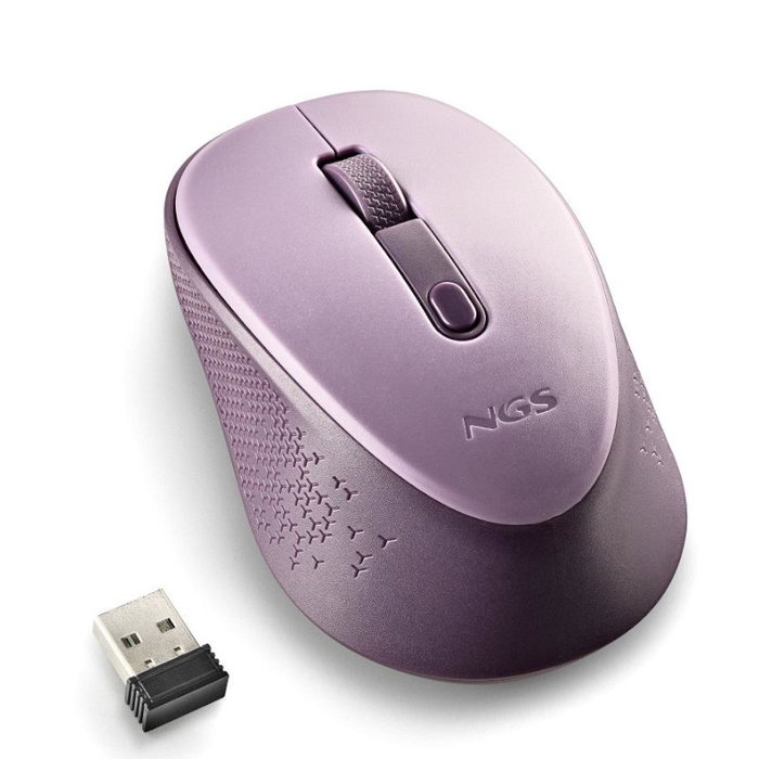 NGS Dew Ratón Inalámbrico Óptico Lila 800/1600 DPI
